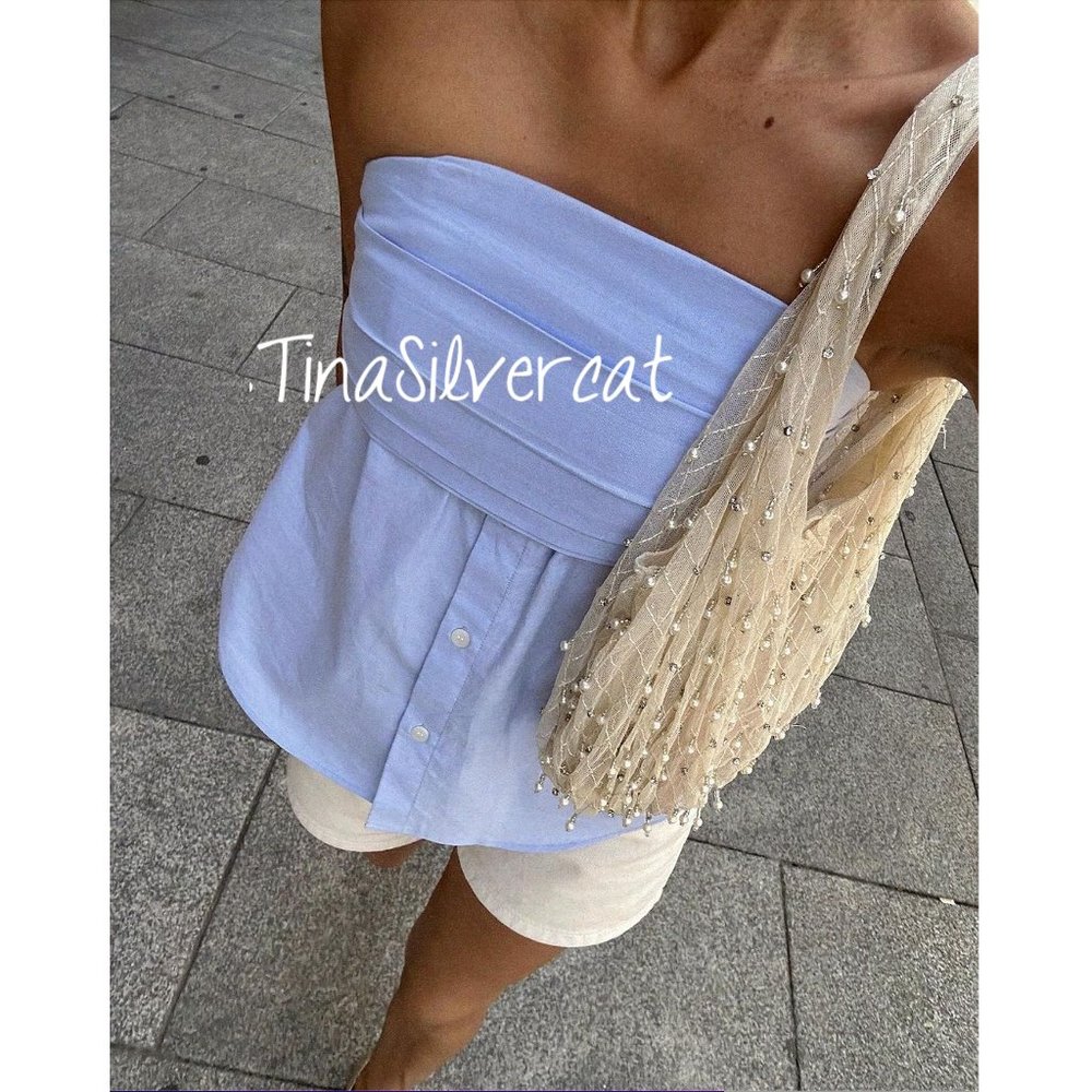 Zara Boho Pearl Bag NWT